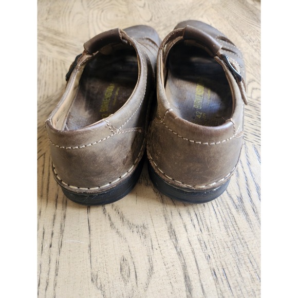 Birkenstock Fisherman Madeira T Strap Brown Leather Sandals 42 Womens 9 Mens 11 - Picture 5 of 7